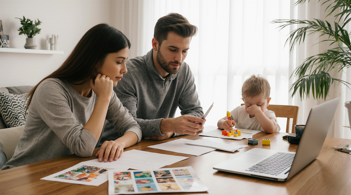 Një Tagesmutter kujdeset me dashuri për një grup të vogël fëmijësh në një atmosferë familjare